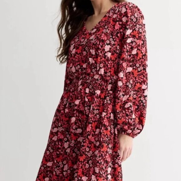 Draper James Floral Print Long Sleeve Smocked Waist dress size xs - Picture 1 of 12